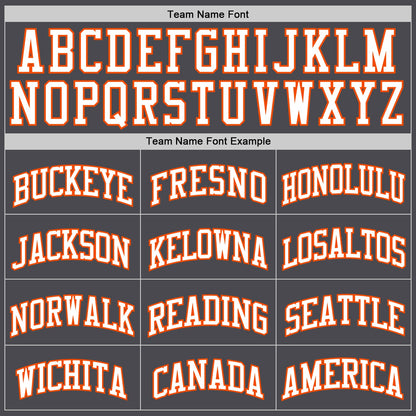 Custom Steel Gray White-Orange Authentic Basketball Jersey - Sky-Custom