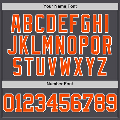 Custom Steel Gray Orange-White Authentic Basketball Jersey - Sky-Custom