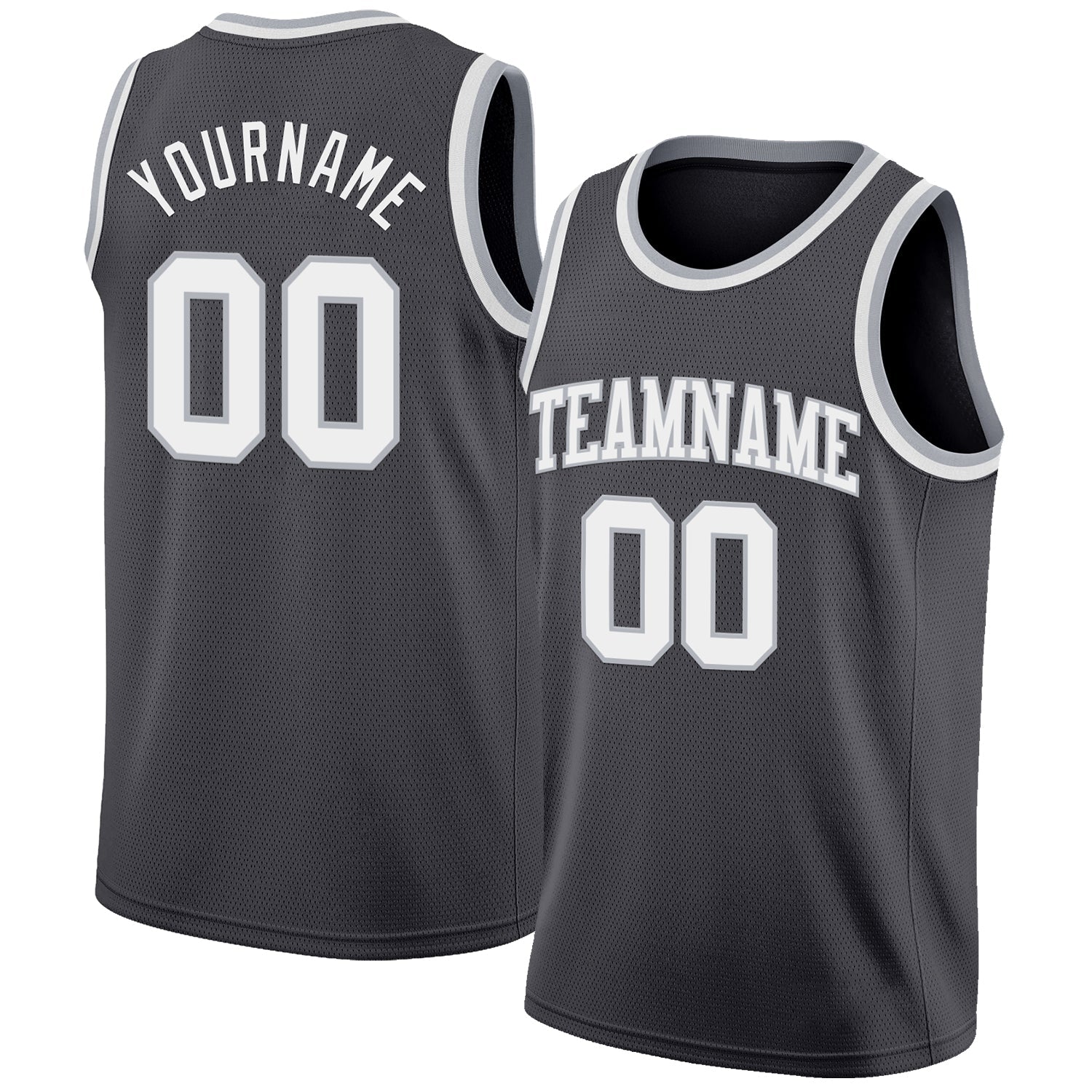 Custom Steel Gray White-Gray Authentic Basketball Jersey - Sky-Custom