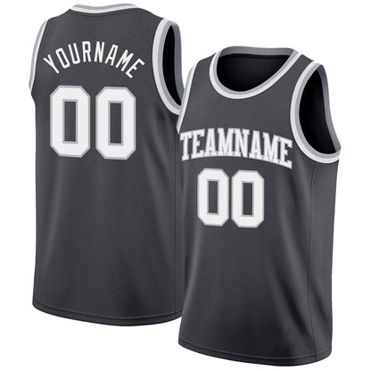 Custom Steel Gray White-Gray Authentic Basketball Jersey - Sky-Custom