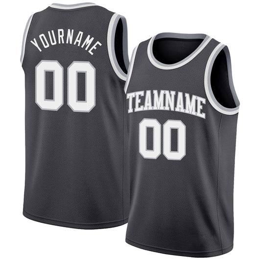 Custom Steel Gray White-Gray Authentic Basketball Jersey - Sky-Custom