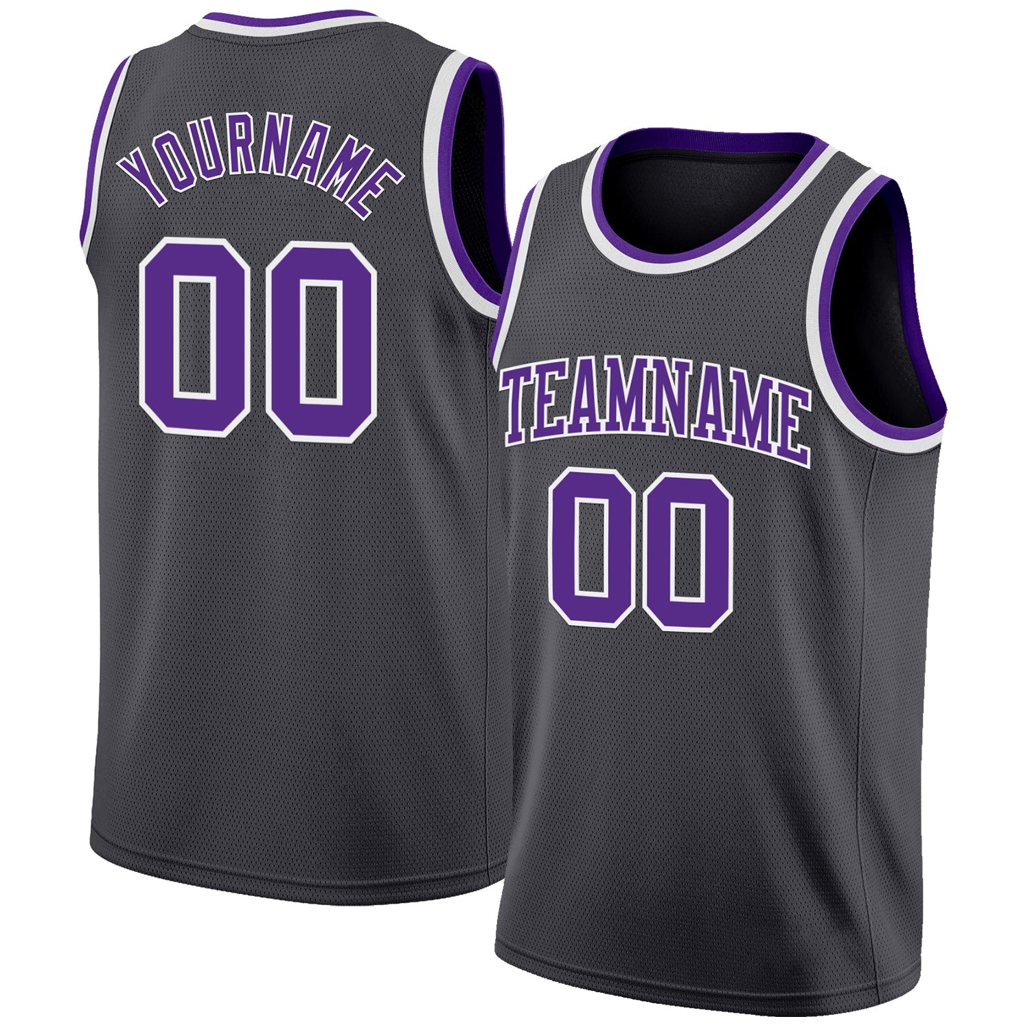 Custom Steel Gray Purple-White Authentic Basketball Jersey - Sky-Custom