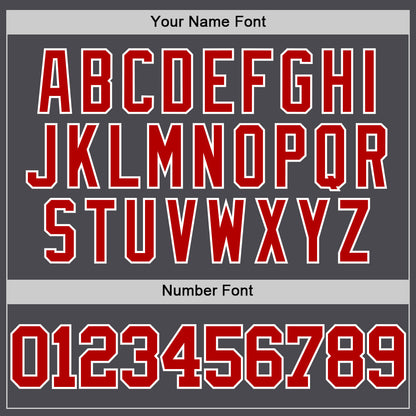 Custom Steel Gray Red-White Authentic Basketball Jersey - Sky-Custom