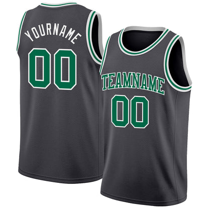 Custom Steel Gray Kelly Green-White Authentic Basketball Jersey - Sky-Custom