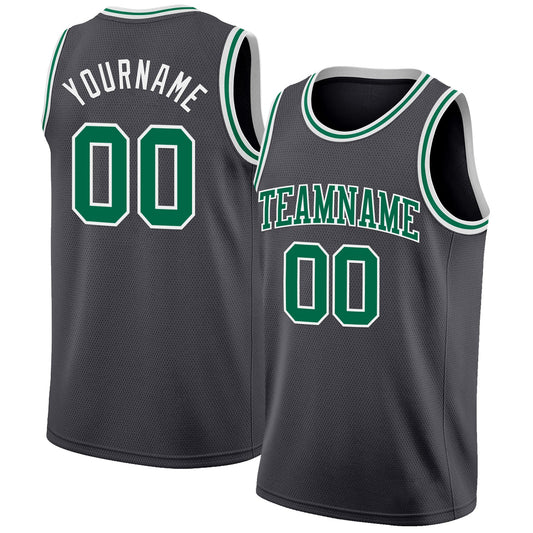 Custom Steel Gray Kelly Green-White Authentic Basketball Jersey - Sky-Custom