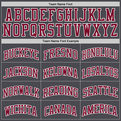 Custom Steel Gray Maroon-White Authentic Basketball Jersey - Sky-Custom