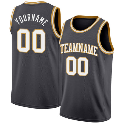 Custom Steel Gray White-Old Gold Authentic Basketball Jersey - Sky-Custom