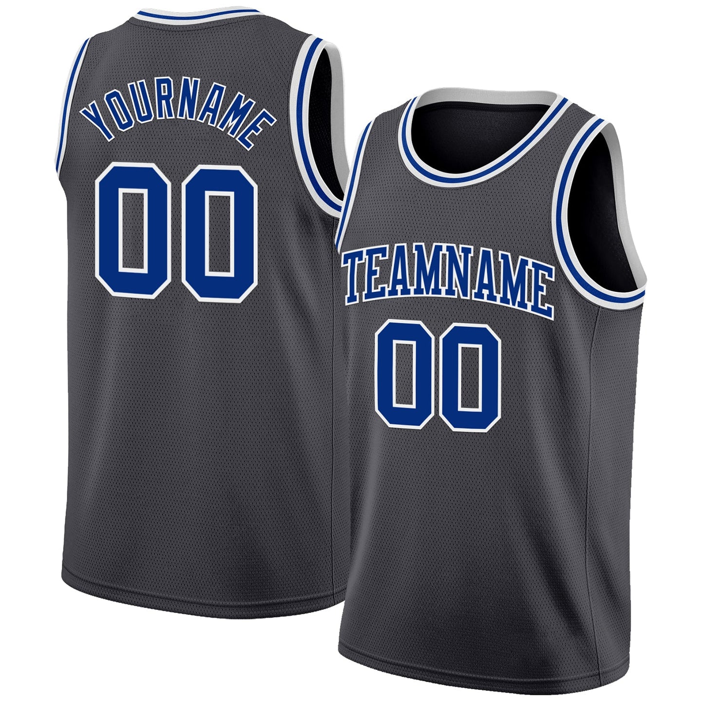 Custom Steel Gray Royal-White Authentic Basketball Jersey - Sky-Custom