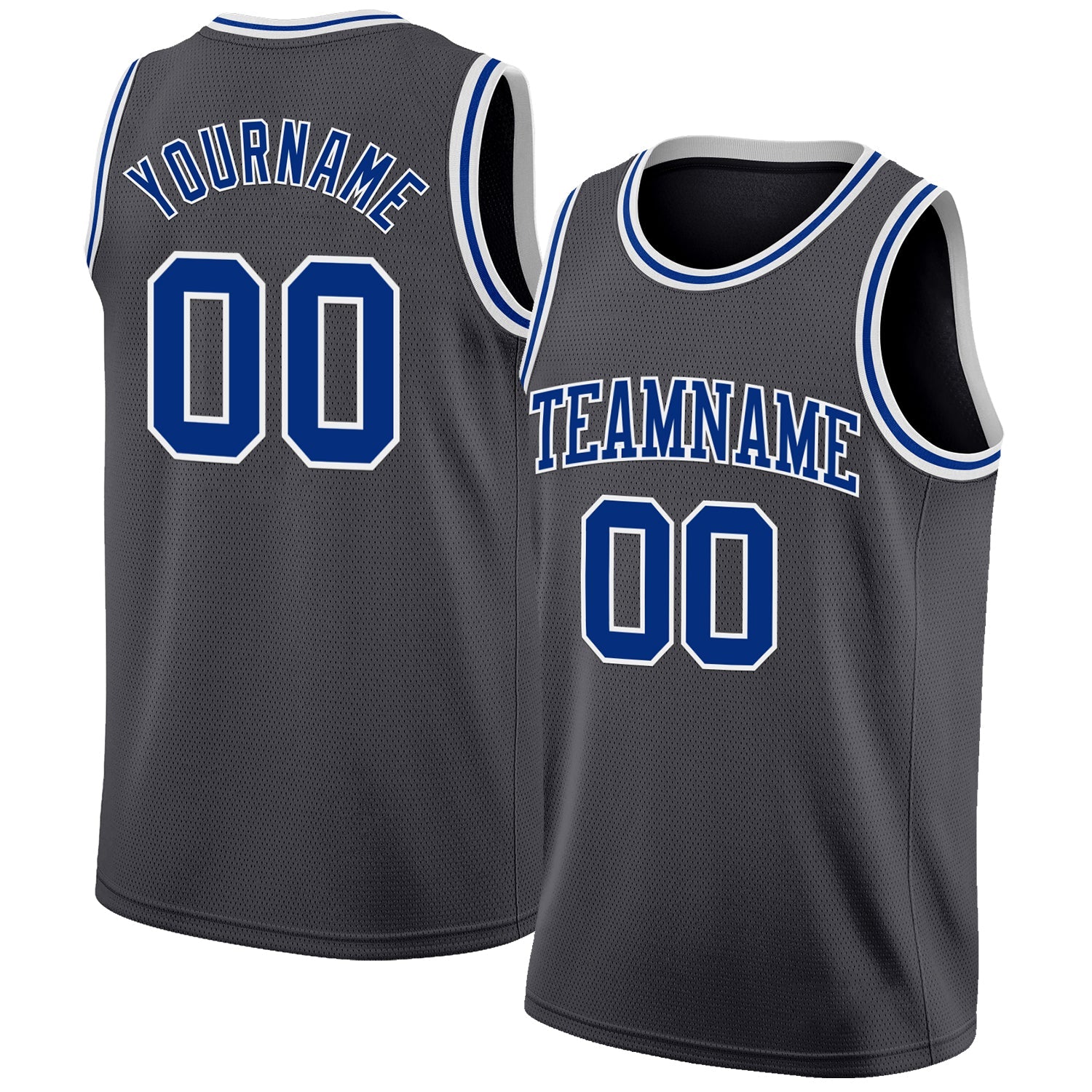 Custom Steel Gray Royal-White Authentic Basketball Jersey - Sky-Custom