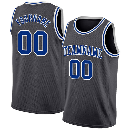 Custom Steel Gray Royal-White Authentic Basketball Jersey - Sky-Custom