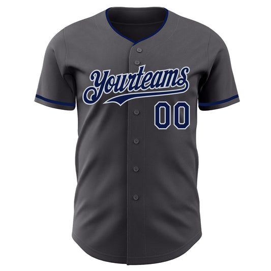 Custom Steel Gray Silver Authentic Baseball Jersey - Sky-Custom