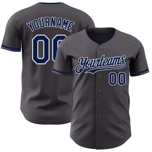 Custom Steel Gray Silver Authentic Baseball Jersey - Sky-Custom