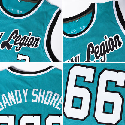 Custom Teal Purple-White Authentic Throwback Basketball Jersey - Sky-Custom
