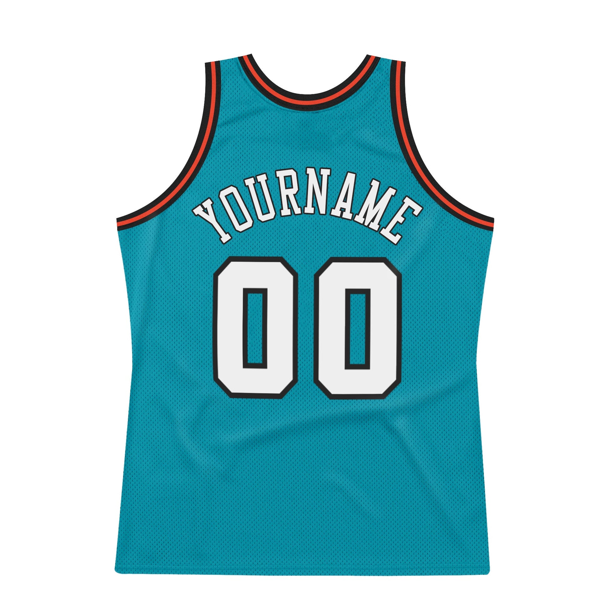 Custom Teal White-Orange Authentic Throwback Basketball Jersey - Sky-Custom