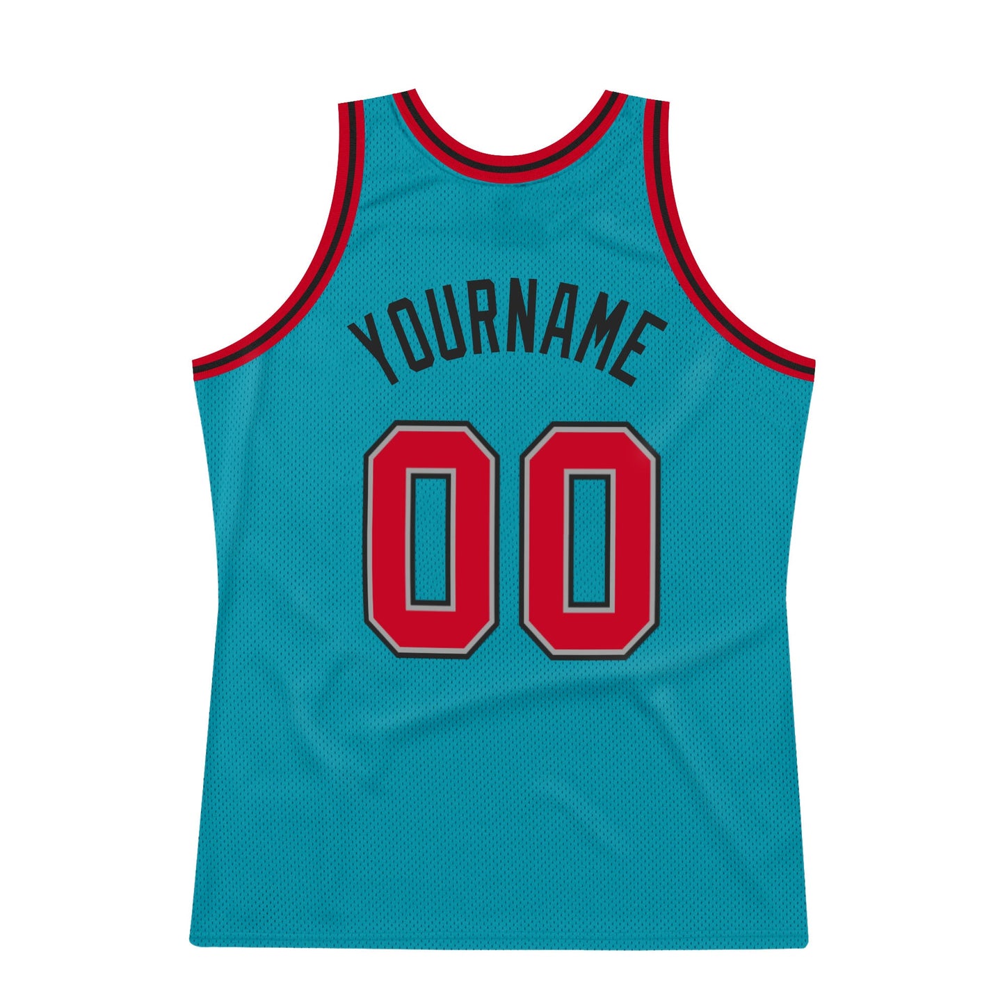 Custom Teal Red-Black Authentic Throwback Basketball Jersey - Sky-Custom