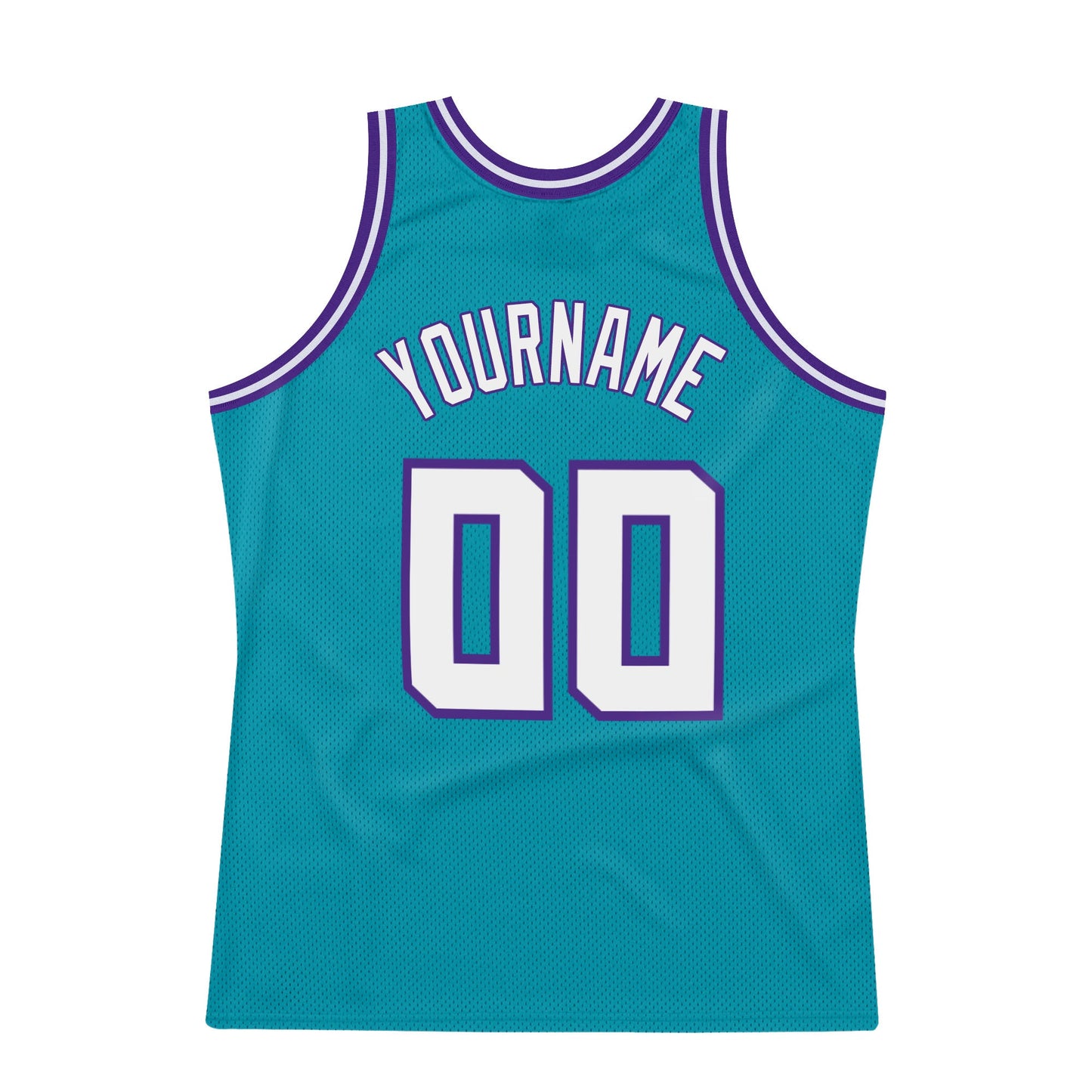 Custom Teal White-Purple Authentic Throwback Basketball Jersey - Sky-Custom