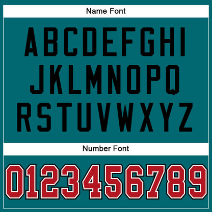Custom Teal Red-Black Mesh Authentic Football Jersey - Sky-Custom
