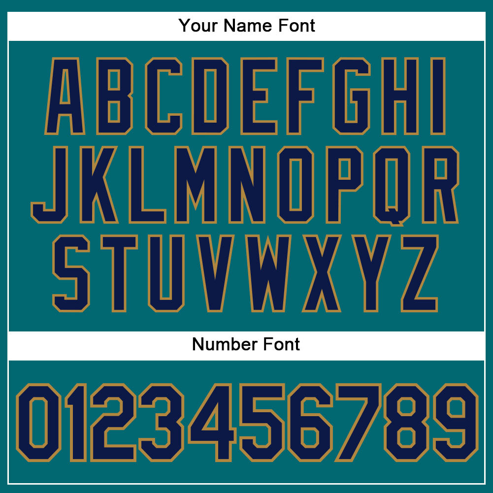 Custom Teal Navy-Old Gold Mesh Authentic Football Jersey - Sky-Custom