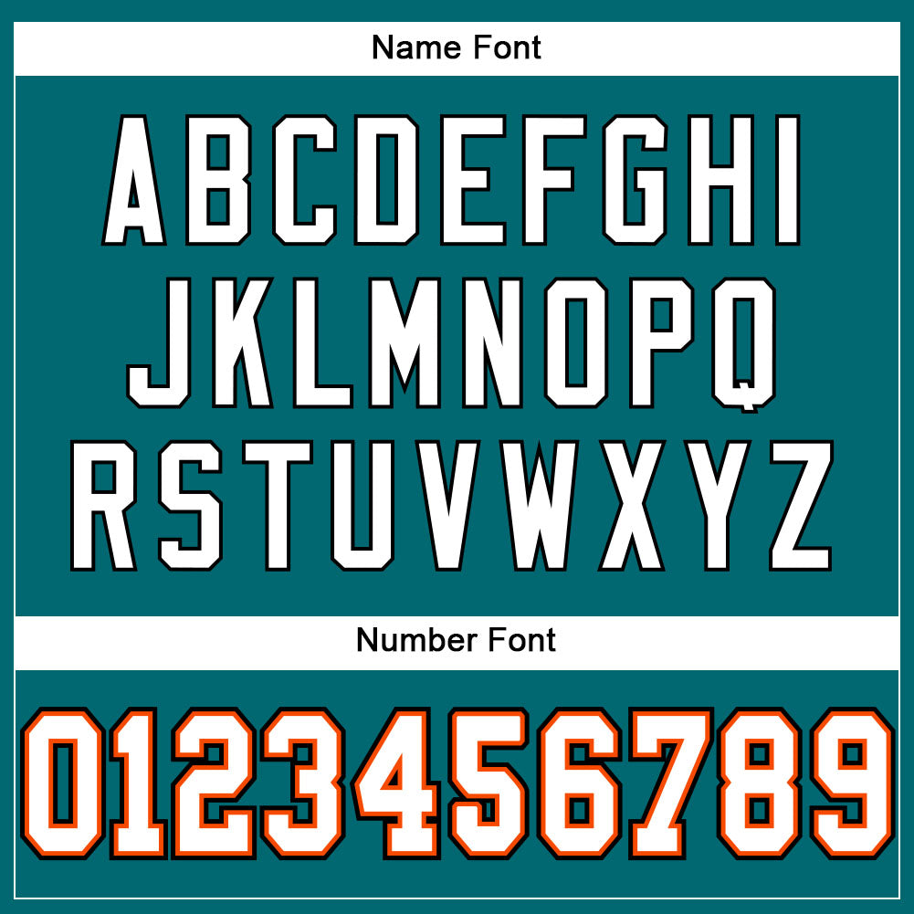 Custom Teal White-Orange Mesh Authentic Football Jersey - Sky-Custom