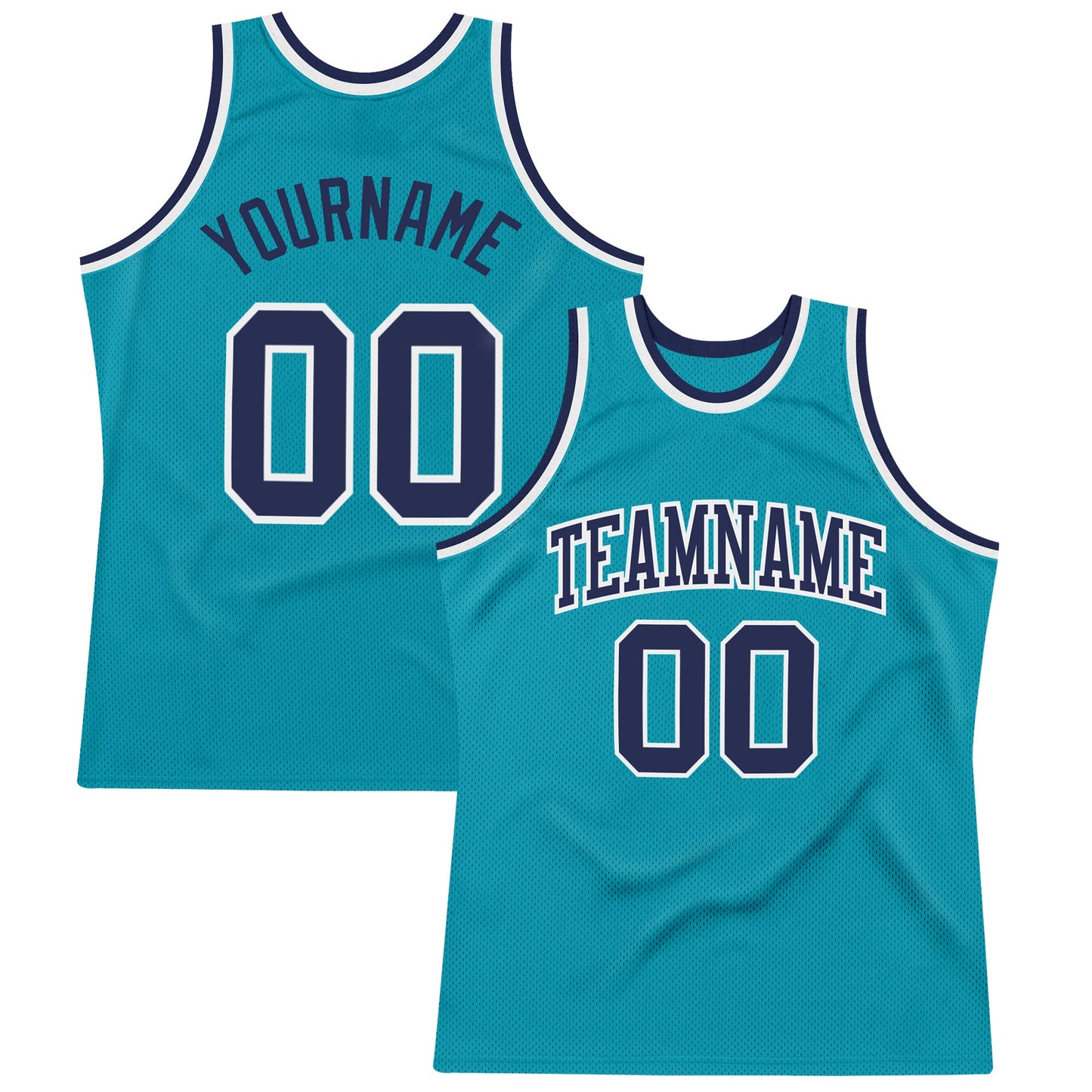 Custom Teal Navy-White Authentic Throwback Basketball Jersey - Sky-Custom