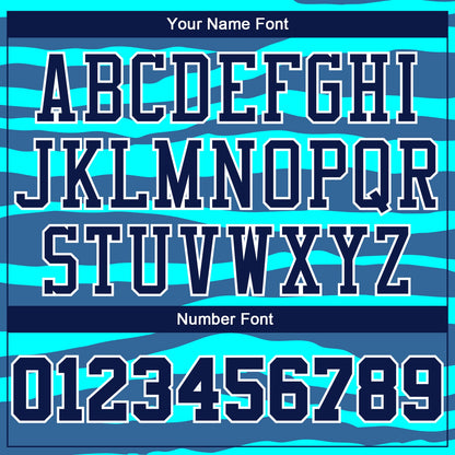 Custom Teal Navy-White Round Neck Sublimation Basketball Suit Jersey - Sky-Custom