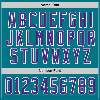 Custom Teal Purple-White Hockey Jersey - Sky-Custom