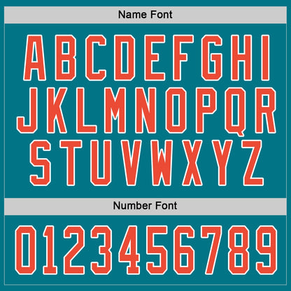 Custom Teal Orange-White Hockey Jersey - Sky-Custom