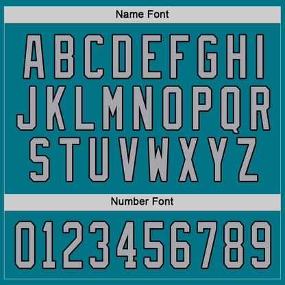 Custom Teal Gray-Black Hockey Jersey - Sky-Custom