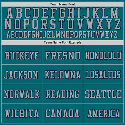 Custom Teal Navy-Gray Mesh Authentic Football Jersey - Sky-Custom