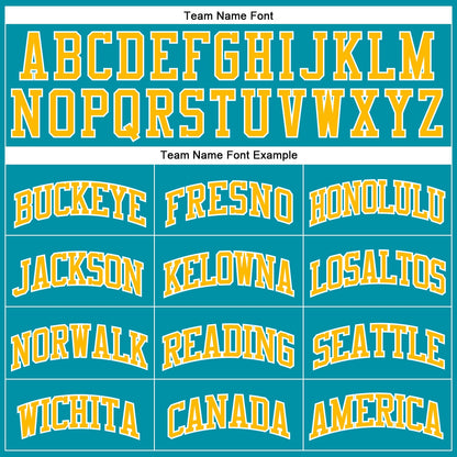 Custom Teal Gold-White Authentic Throwback Basketball Jersey - Sky-Custom