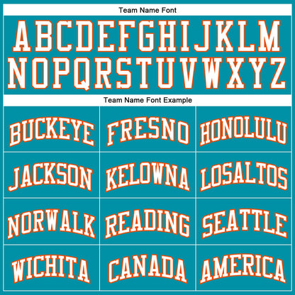 Custom Teal White-Orange Authentic Throwback Basketball Jersey - Sky-Custom