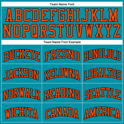 Custom Teal Orange-Black Authentic Throwback Basketball Jersey - Sky-Custom
