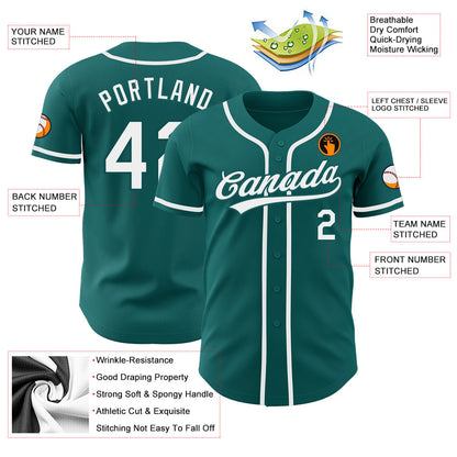 Custom Teal White Authentic Baseball Jersey - Sky-Custom