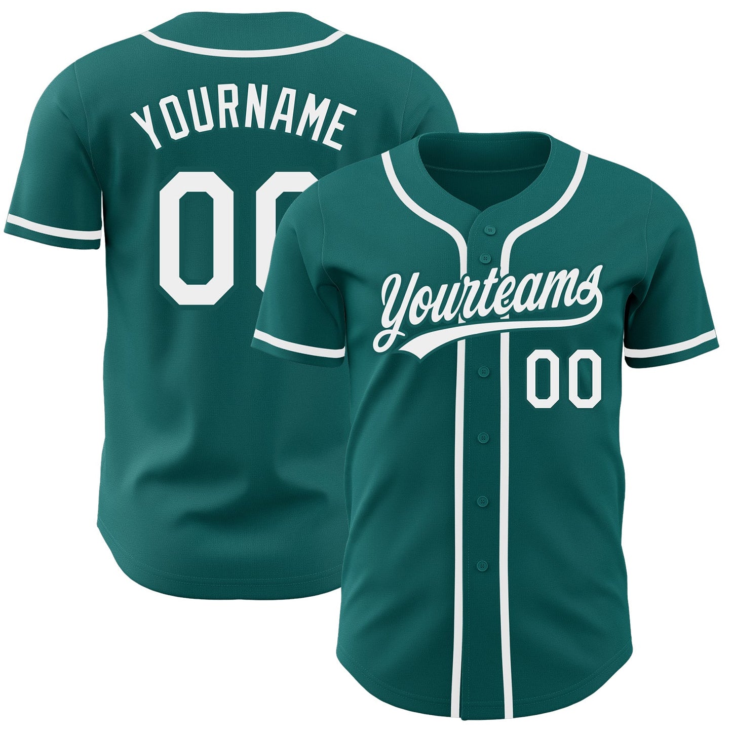 Custom Teal White Authentic Baseball Jersey - Sky-Custom