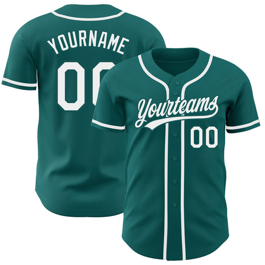 Custom Teal White Authentic Baseball Jersey - Sky-Custom