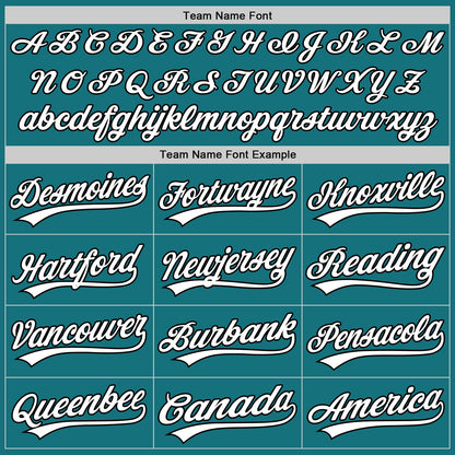 Custom Teal White-Black Authentic Baseball Jersey - Sky-Custom