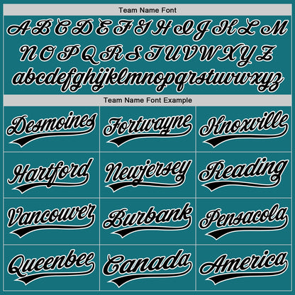 Custom Teal Black-White Authentic Baseball Jersey - Sky-Custom