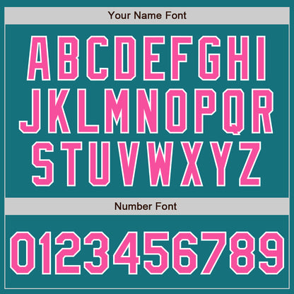 Custom Teal Pink-White Authentic Baseball Jersey - Sky-Custom