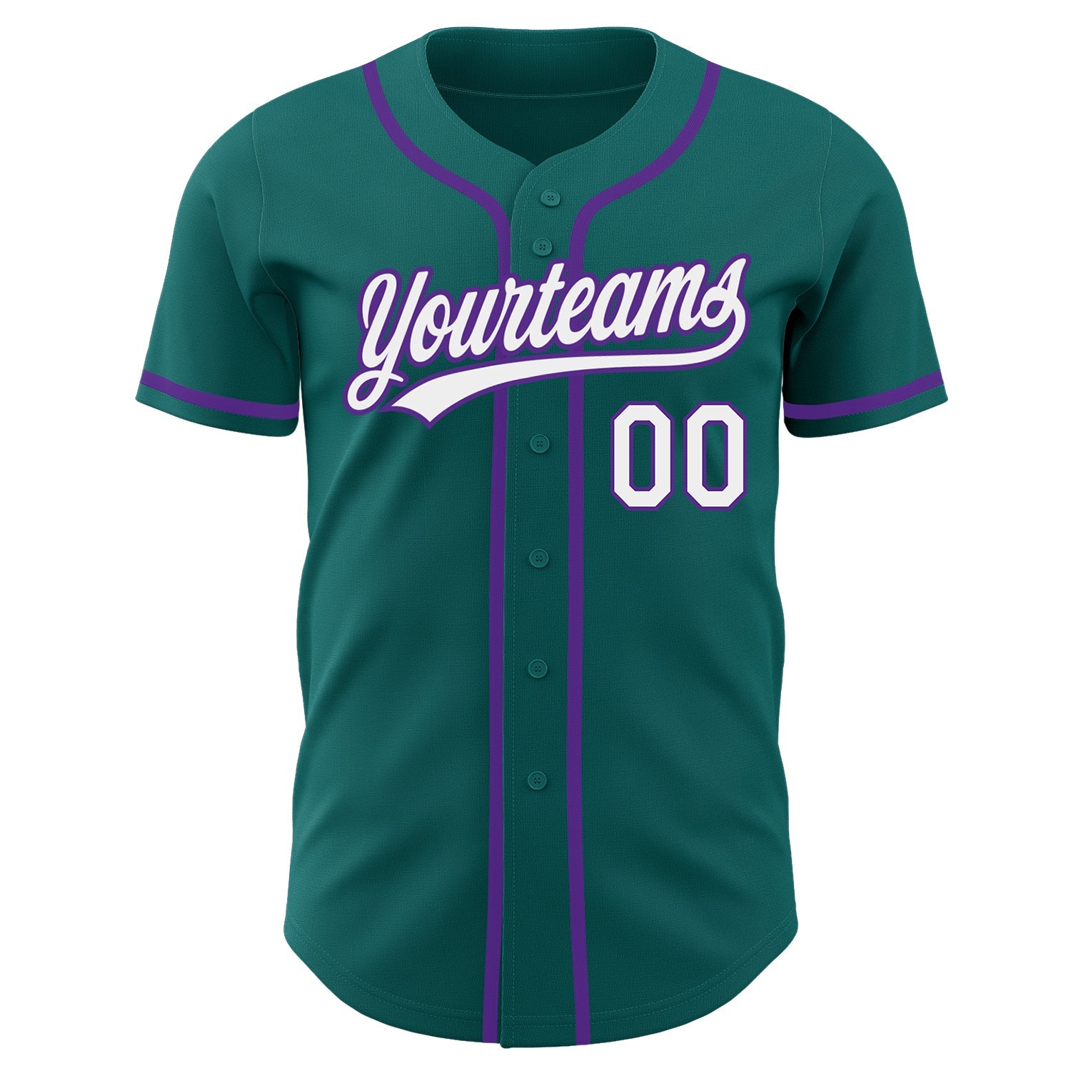 Custom Teal White-Purple Authentic Baseball Jersey - Sky-Custom