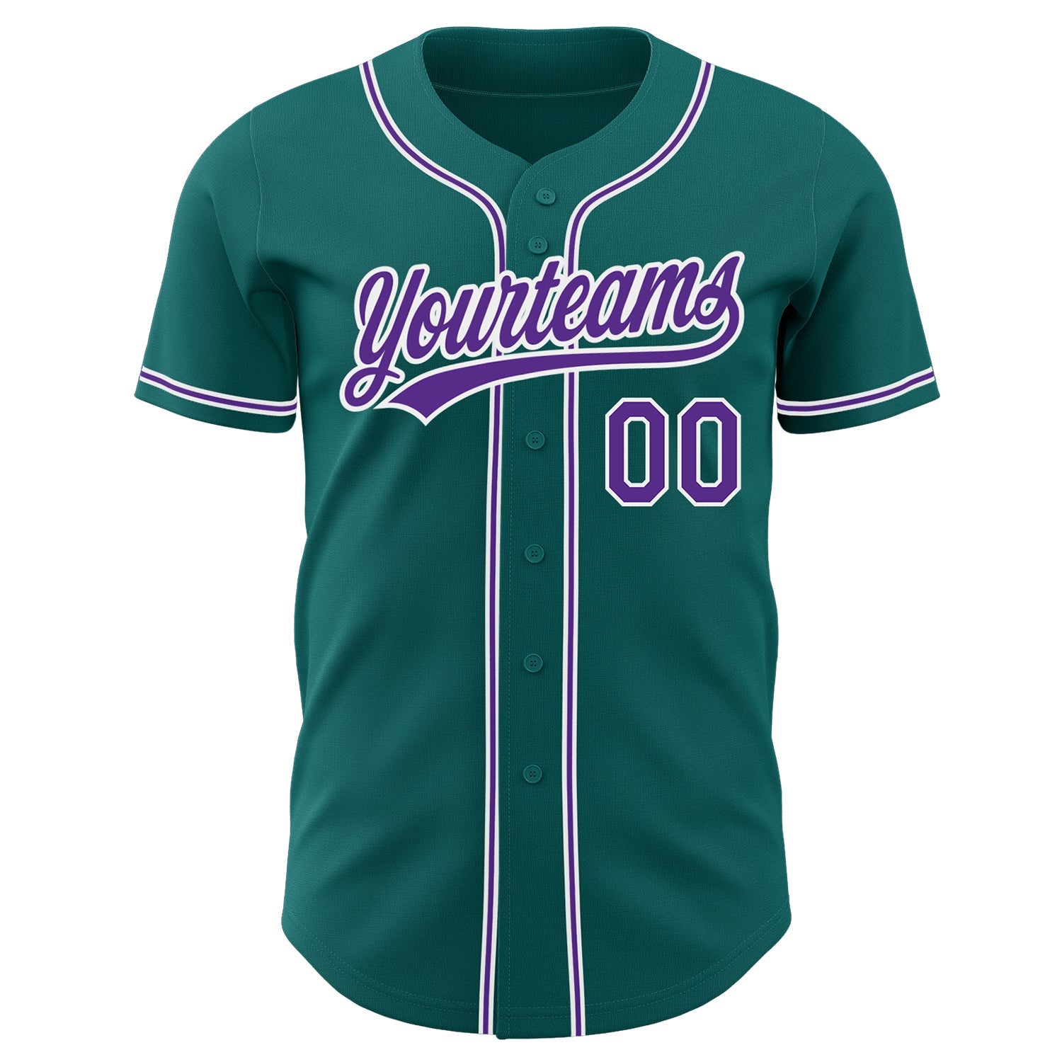 Custom Teal Purple-White Authentic Baseball Jersey - Sky-Custom