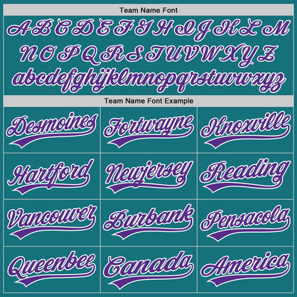 Custom Teal Purple-White Authentic Baseball Jersey - Sky-Custom