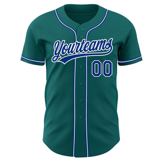 Custom Teal Royal-White Authentic Baseball Jersey - Sky-Custom