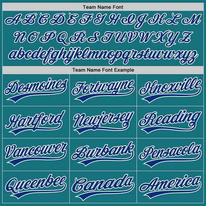 Custom Teal Royal-White Authentic Baseball Jersey - Sky-Custom