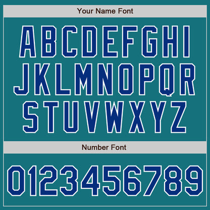 Custom Teal Royal-White Authentic Baseball Jersey - Sky-Custom