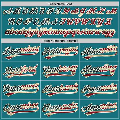 Custom Teal Vintage USA Flag-Cream Authentic Baseball Jersey - Sky-Custom