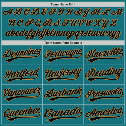 Custom Teal Black Pinstripe Black-Old Gold Authentic Baseball Jersey - Sky-Custom