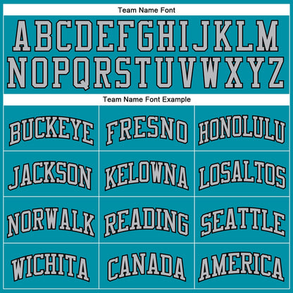 Custom Teal Black Pinstripe Gray Authentic Basketball Jersey - Sky-Custom