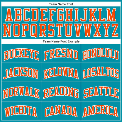 Custom Teal White Pinstripe Orange Authentic Basketball Jersey - Sky-Custom