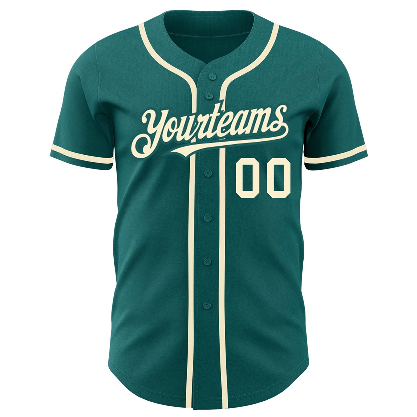 Custom Teal Cream Authentic Baseball Jersey - Sky-Custom