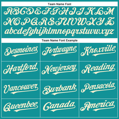 Custom Teal Cream Authentic Baseball Jersey - Sky-Custom